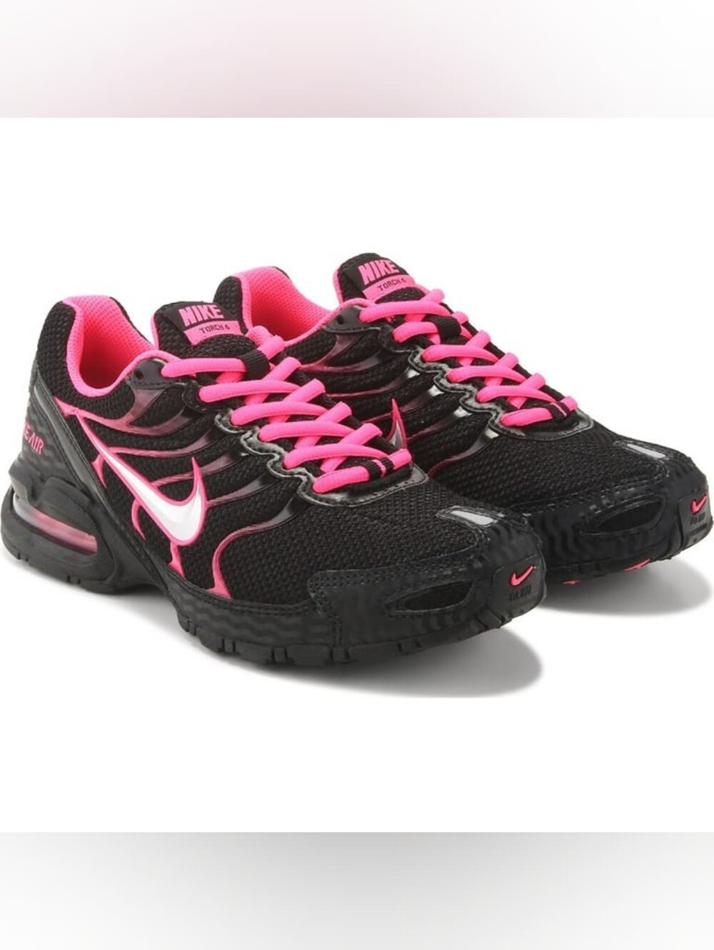 NIB! WOMENS NIKE AIR MAX TORCH 4 ATHLETIC SHOES BLACK/HOT PINK 6.5